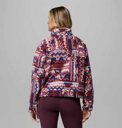 Women's Helvetia II Printed Cropped Half Snap Fleece Pullover