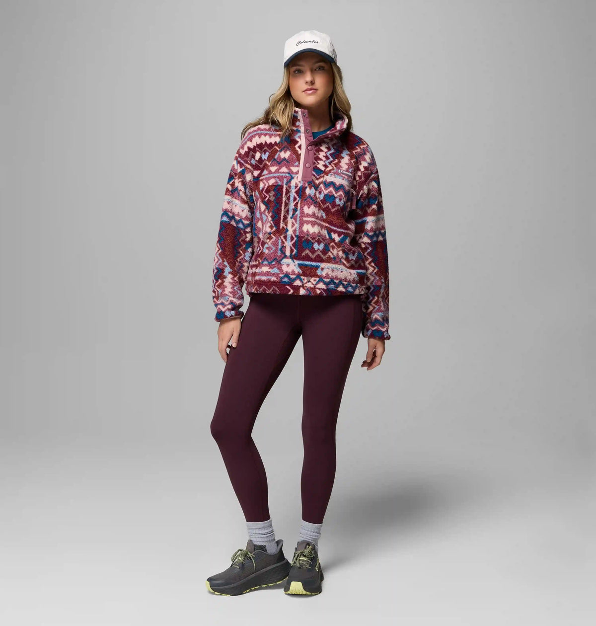 Women's Helvetia II Printed Cropped Half Snap Fleece Pullover