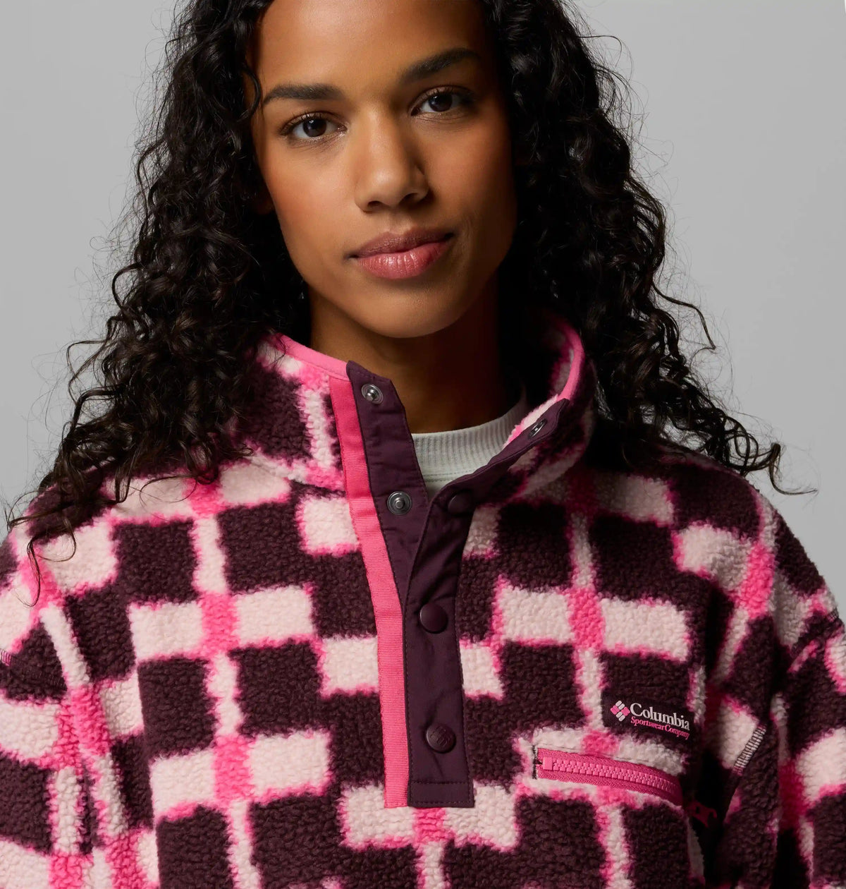 Women's Helvetia II Printed Cropped Half Snap Fleece Pullover