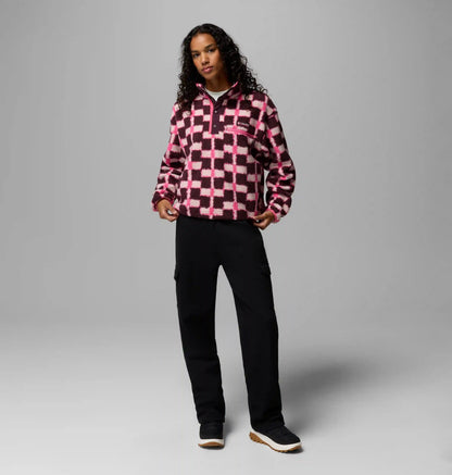 Women's Helvetia II Printed Cropped Half Snap Fleece Pullover