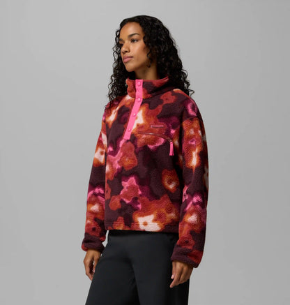 Women's Helvetia II Printed Cropped Half Snap Fleece Pullover