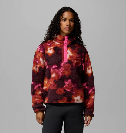 Women's Helvetia II Printed Cropped Half Snap Fleece Pullover