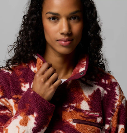 Women's Helvetia II Printed Cropped Half Snap Fleece Pullover