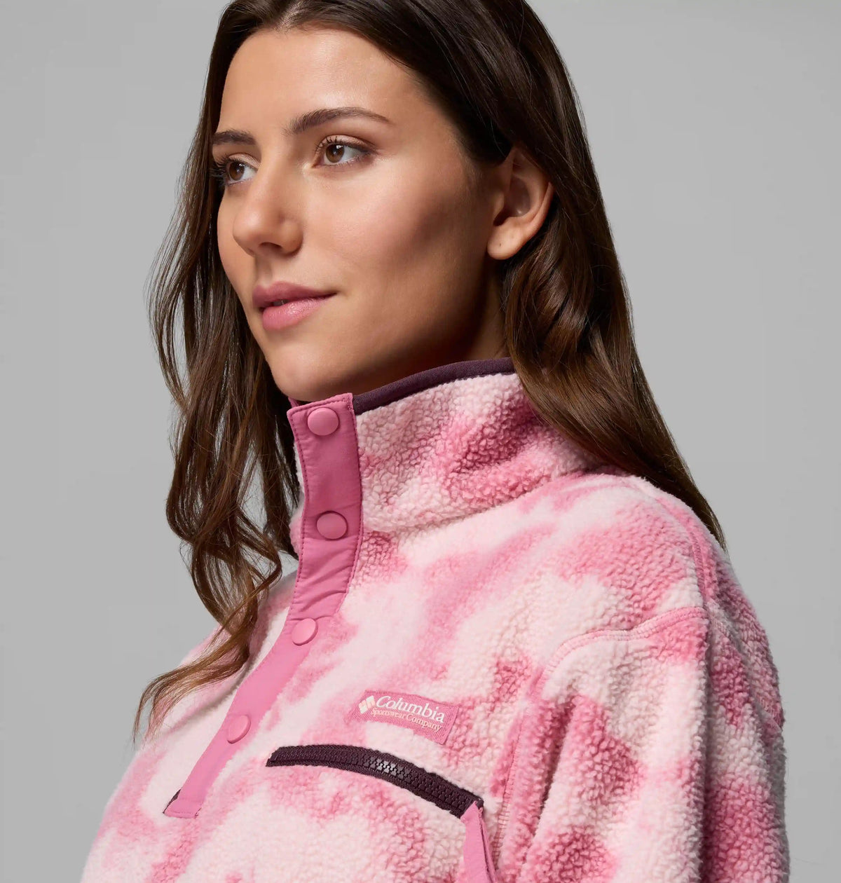 Women's Helvetia II Printed Cropped Half Snap Fleece Pullover