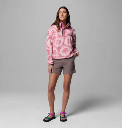 Women's Helvetia II Printed Cropped Half Snap Fleece Pullover