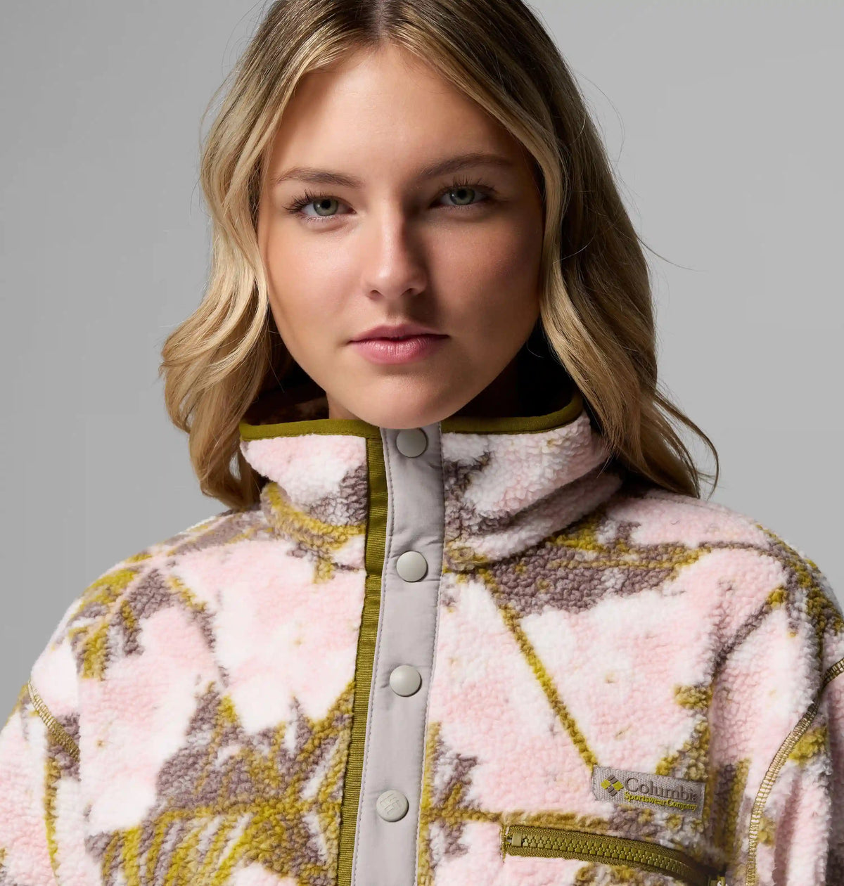 Women's Helvetia II Printed Cropped Half Snap Fleece Pullover