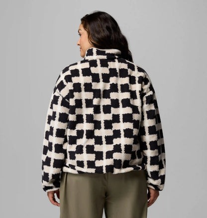 Women's Helvetia II Printed Cropped Half Snap Fleece Pullover - Plus Size
