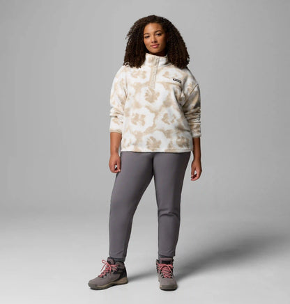 Women's Helvetia II Printed Cropped Half Snap Fleece Pullover - Plus Size