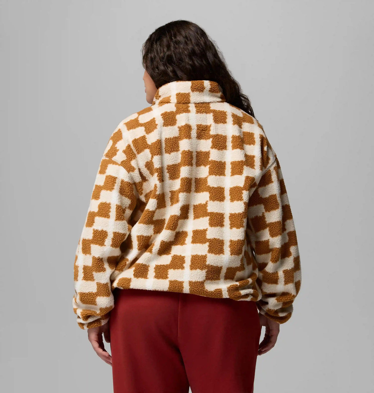 Women's Helvetia II Printed Cropped Half Snap Fleece Pullover - Plus Size