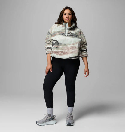 Women's Helvetia II Printed Cropped Half Snap Fleece Pullover - Plus Size