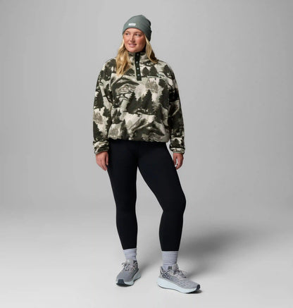 Women's Helvetia II Printed Cropped Half Snap Fleece Pullover - Plus Size