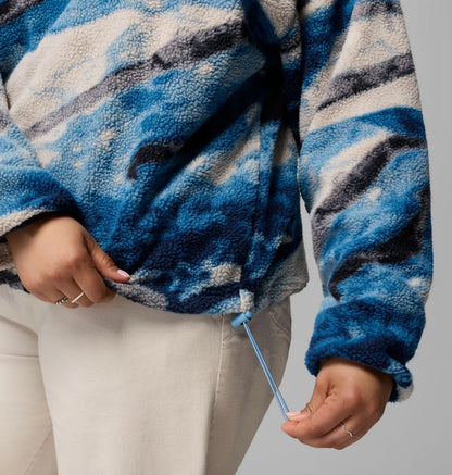 Women's Helvetia II Printed Cropped Half Snap Fleece Pullover - Plus Size