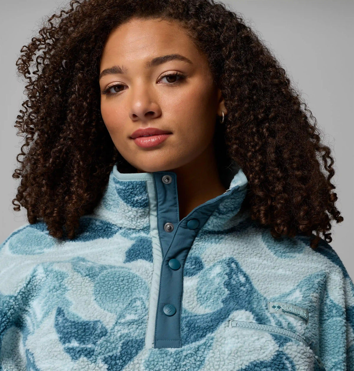 Women's Helvetia II Printed Cropped Half Snap Fleece Pullover - Plus Size