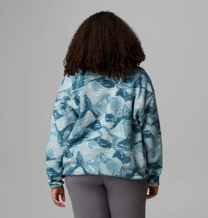 Women's Helvetia II Printed Cropped Half Snap Fleece Pullover - Plus Size