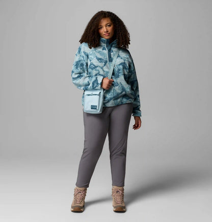 Women's Helvetia II Printed Cropped Half Snap Fleece Pullover - Plus Size