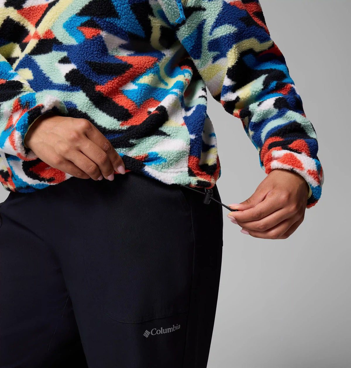 Women's Helvetia II Printed Cropped Half Snap Fleece Pullover - Plus Size