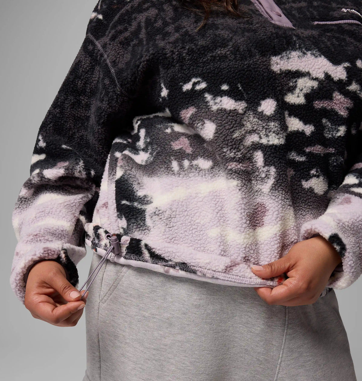 Women's Helvetia II Printed Cropped Half Snap Fleece Pullover - Plus Size