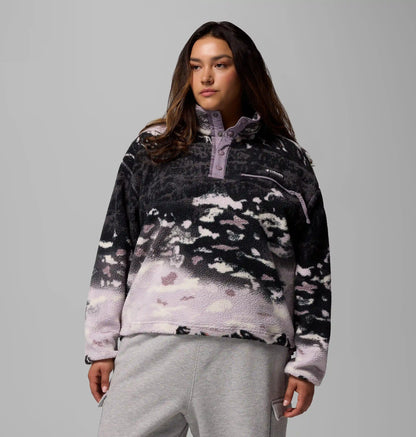 Women's Helvetia II Printed Cropped Half Snap Fleece Pullover - Plus Size