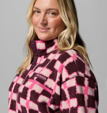 Women's Helvetia II Printed Cropped Half Snap Fleece Pullover - Plus Size