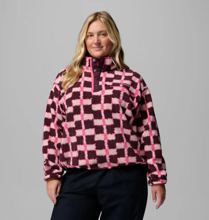Women's Helvetia II Printed Cropped Half Snap Fleece Pullover - Plus Size