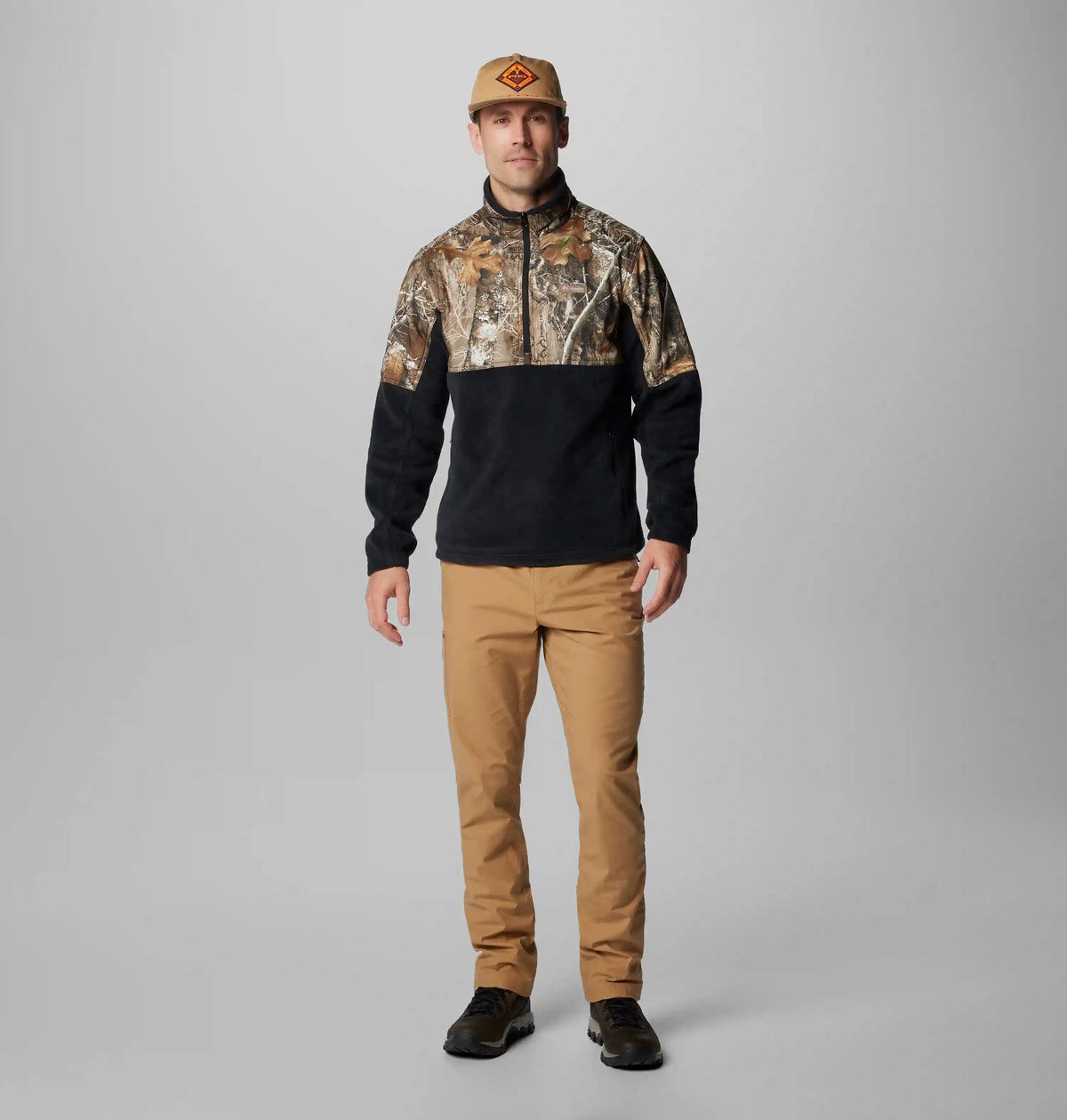 Men's PHG Fleece Overlay II Quarter Zip Fleece Pullover