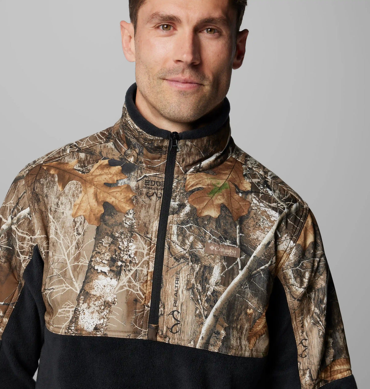 Men's PHG Fleece Overlay II Quarter Zip Fleece Pullover