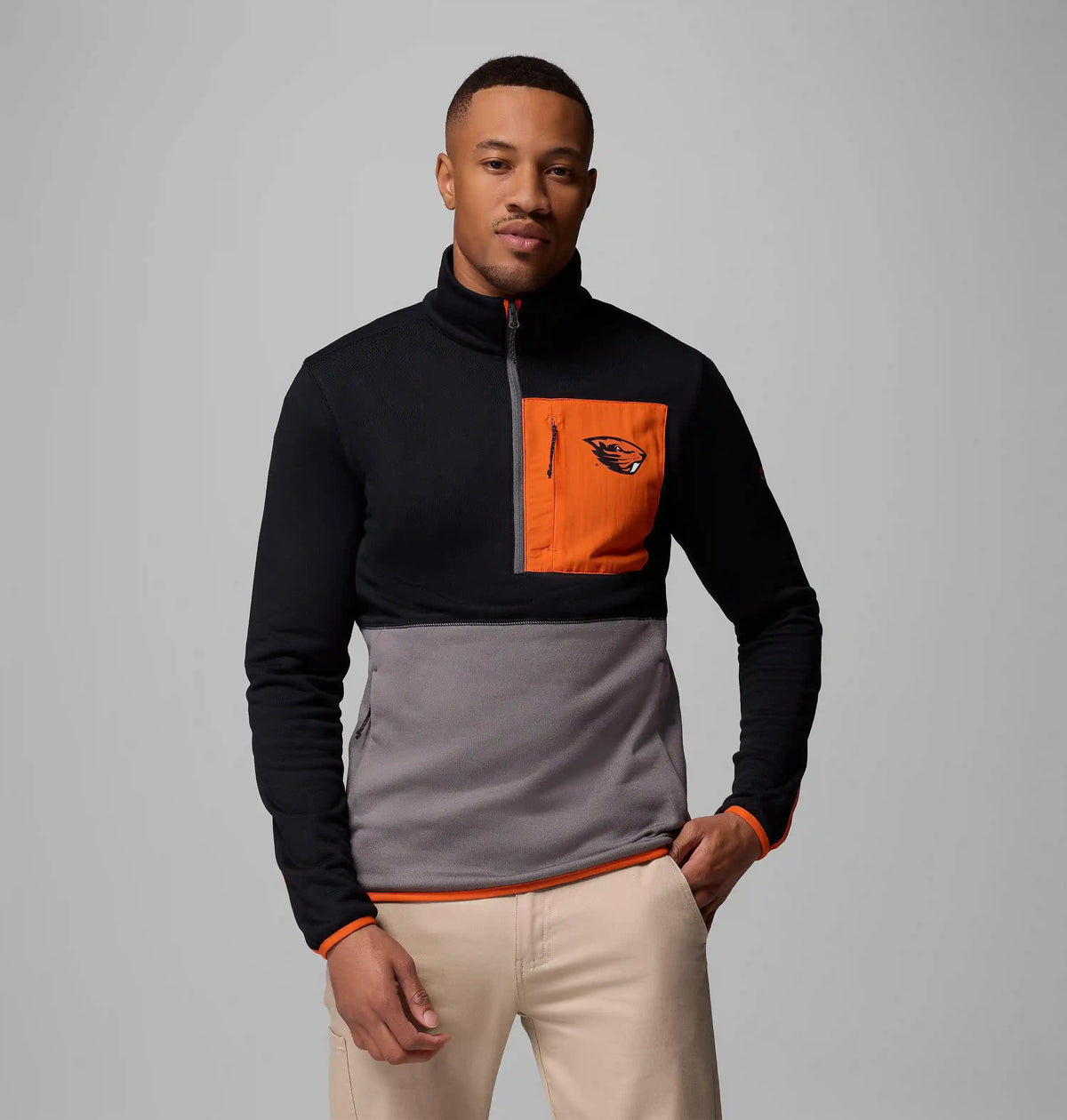Men's Collegiate Columbia Hike Half Zip Jacket - Oregon State