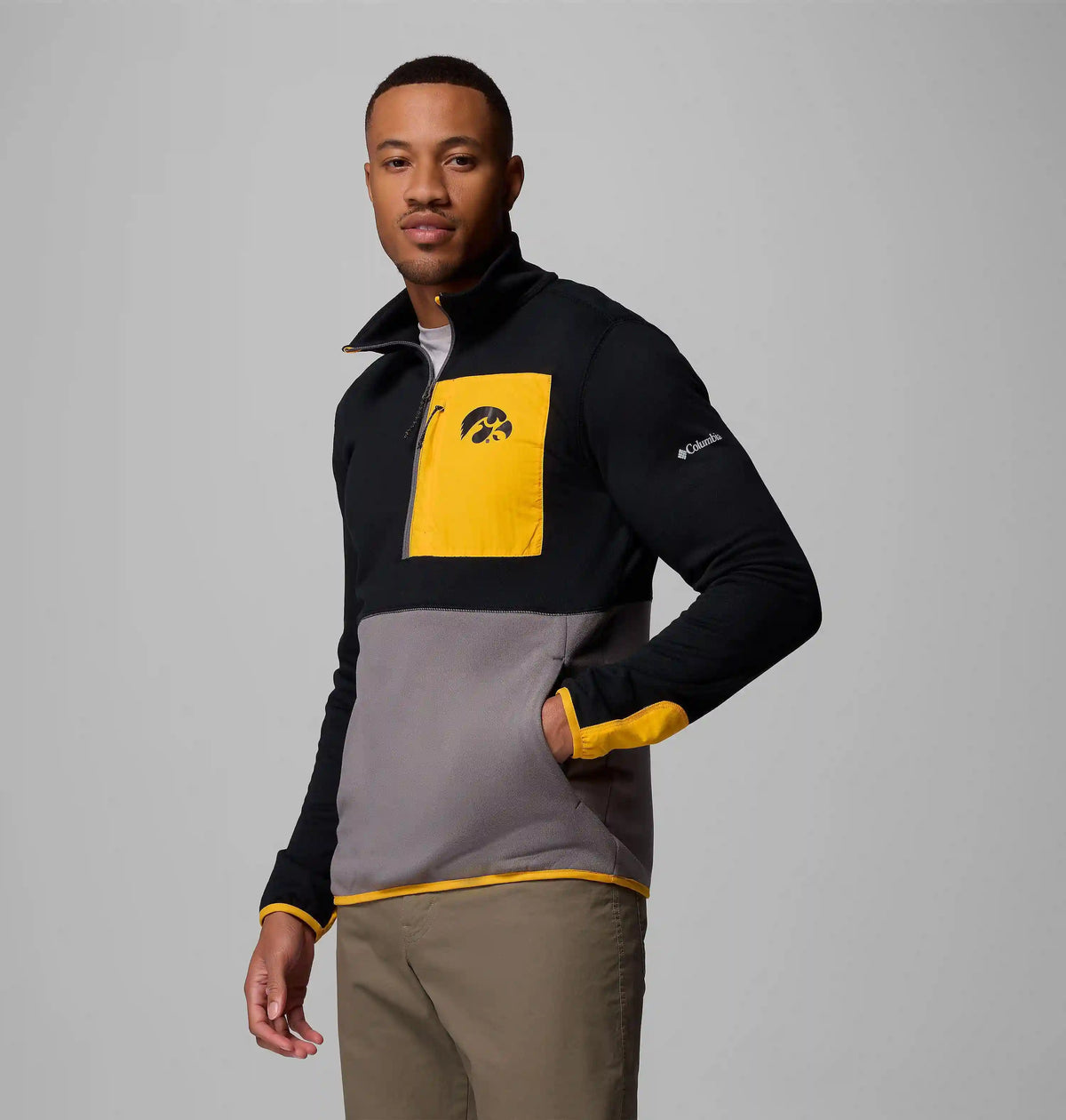 Men's Collegiate Columbia Hike Half Zip Jacket - Iowa