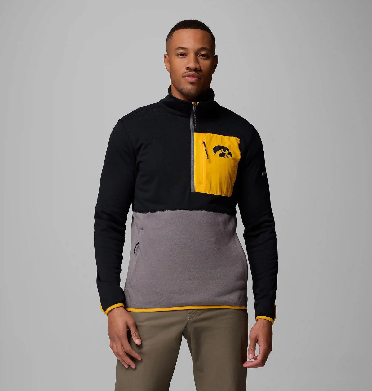Men's Collegiate Columbia Hike Half Zip Jacket - Iowa
