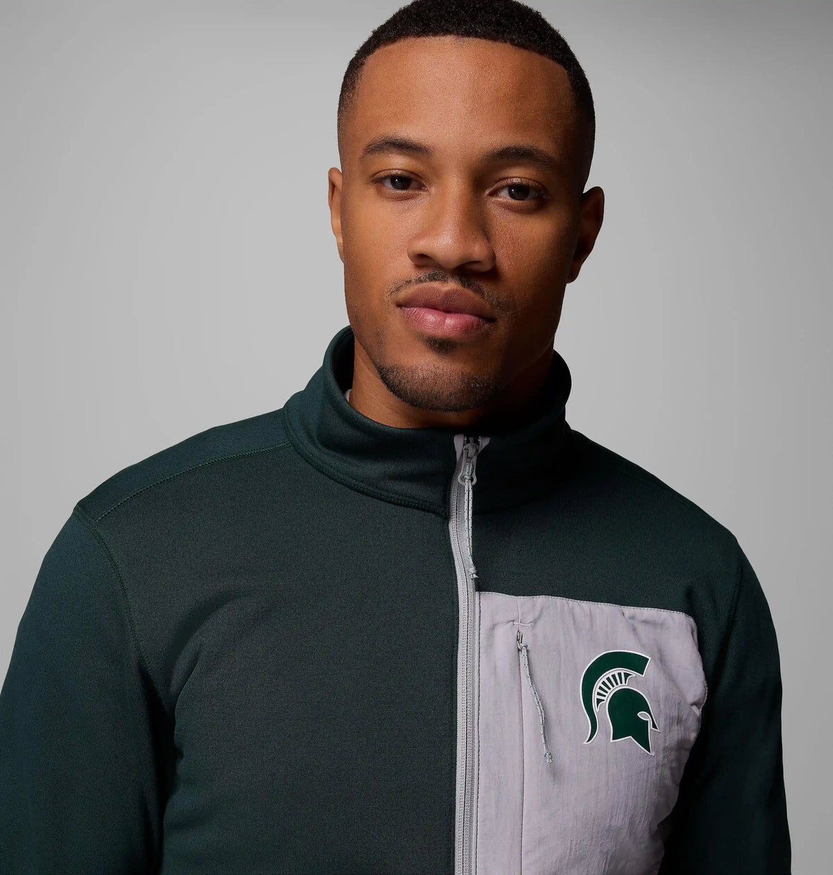 Men's Collegiate Columbia Hike Half Zip Jacket - Michigan State