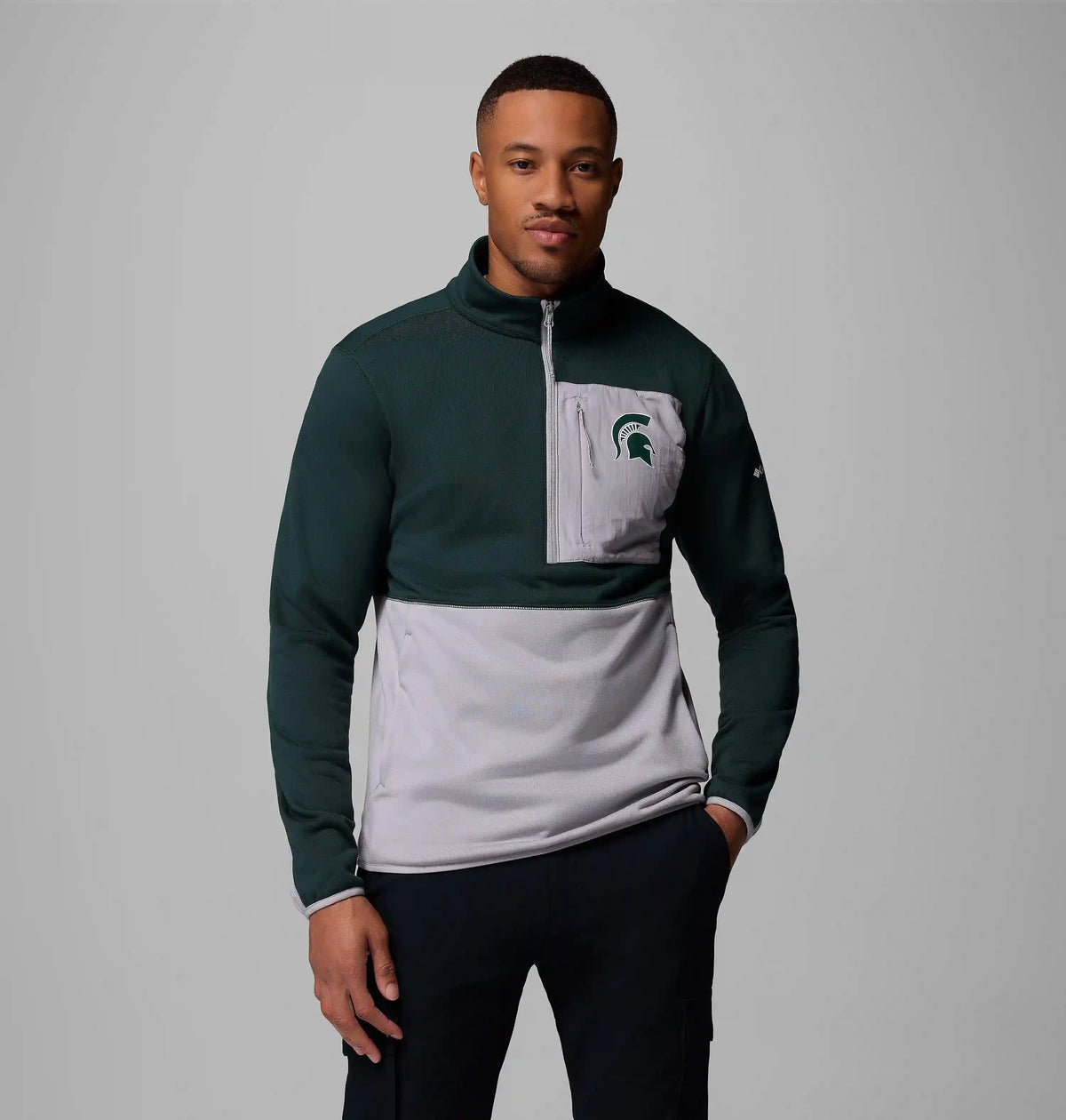 Men's Collegiate Columbia Hike Half Zip Jacket - Michigan State