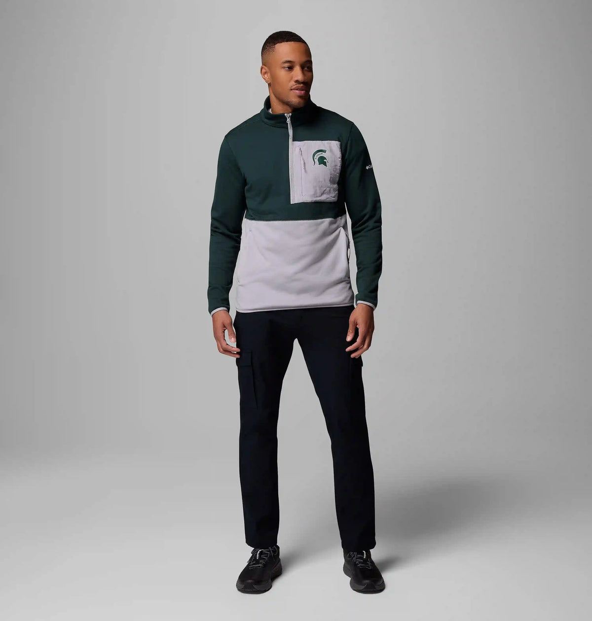 Men's Collegiate Columbia Hike Half Zip Jacket - Michigan State