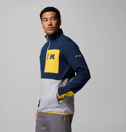 Men's Collegiate Columbia Hike Half Zip Jacket - Michigan
