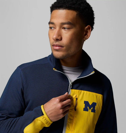 Men's Collegiate Columbia Hike Half Zip Jacket - Michigan
