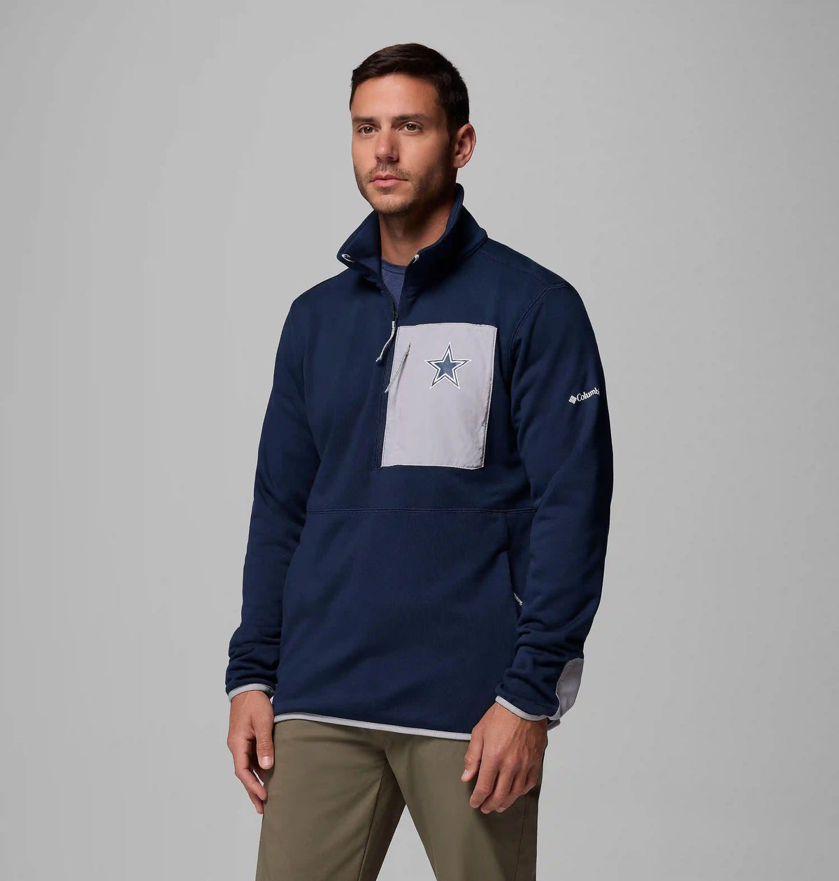 Men's Collegiate Columbia Hike Half Zip Jacket - Dallas Cowboys