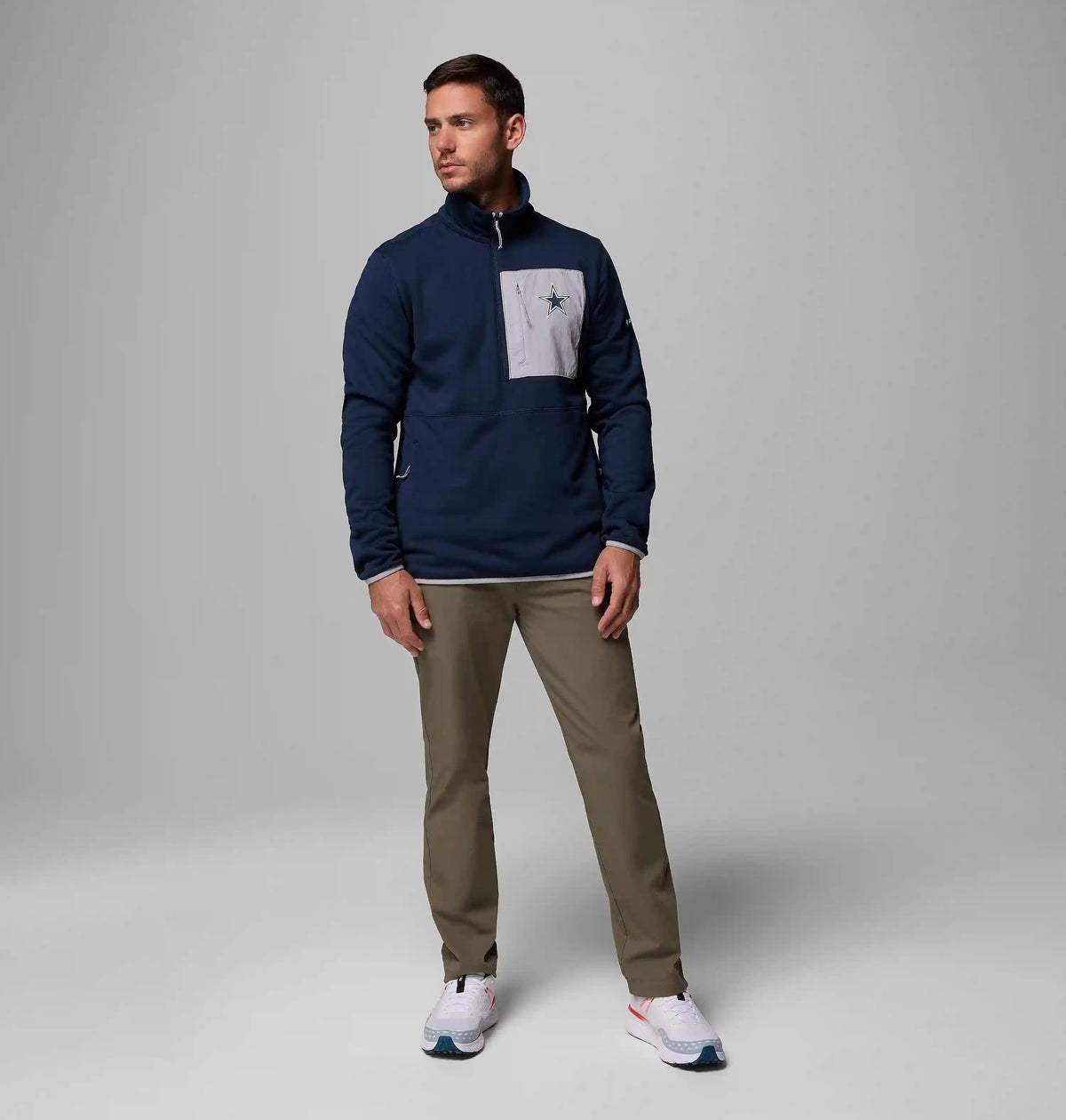 Men's Collegiate Columbia Hike Half Zip Jacket - Dallas Cowboys