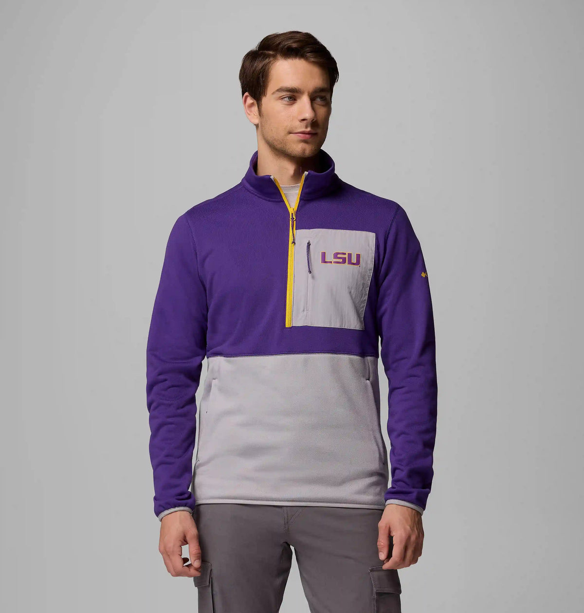 Men's Collegiate Columbia Hike Half Zip Jacket - LSU