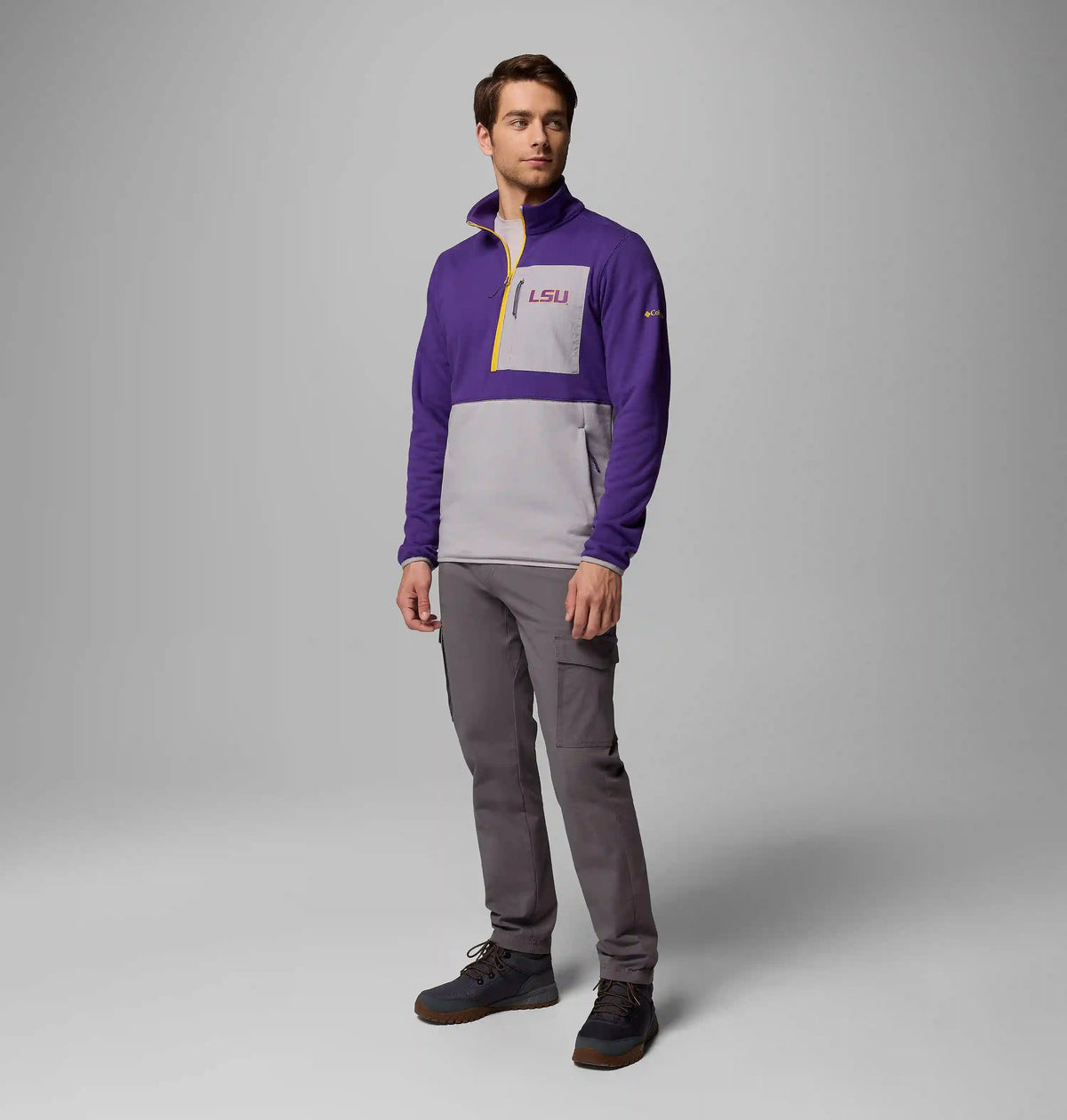 Men's Collegiate Columbia Hike Half Zip Jacket - LSU