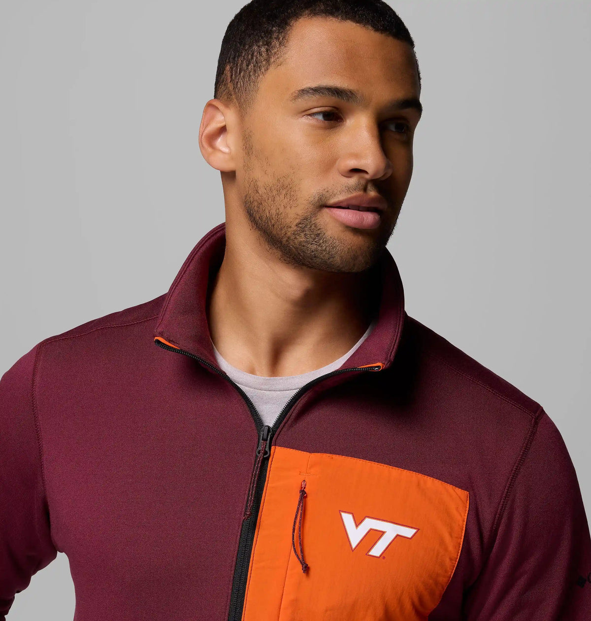 Men's Collegiate Columbia Hike Half Zip Jacket - Virginia Tech