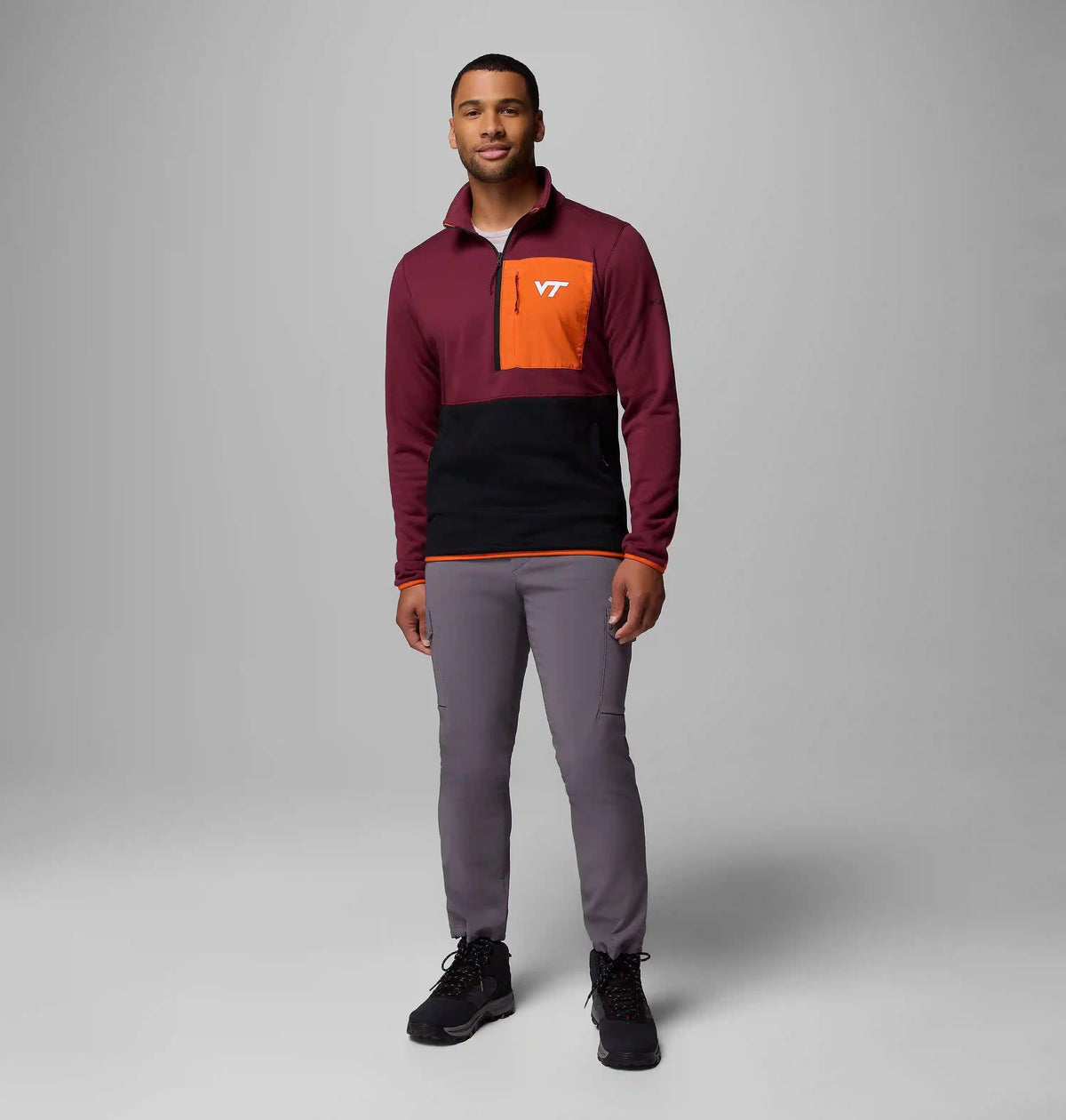 Men's Collegiate Columbia Hike Half Zip Jacket - Virginia Tech