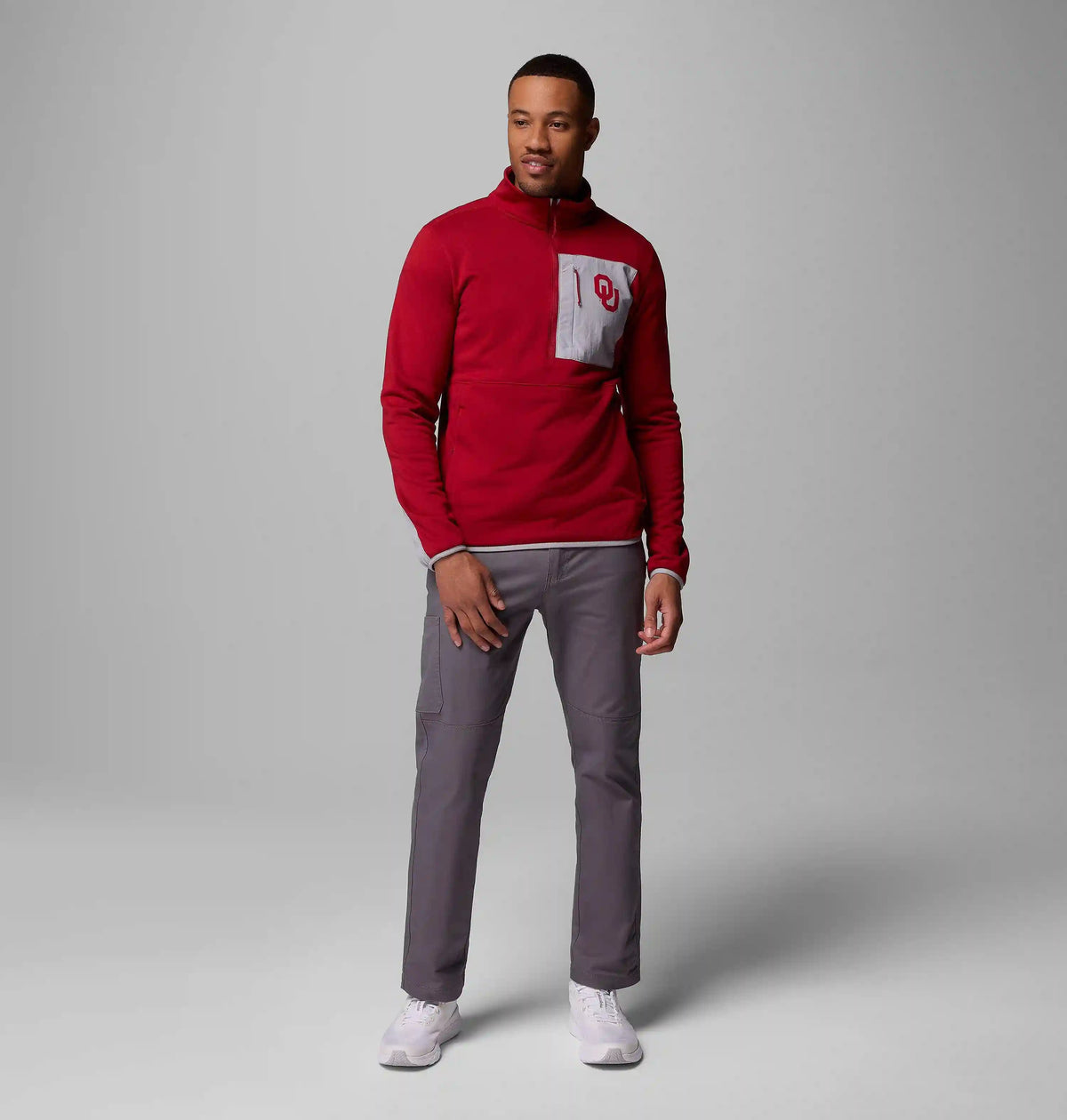 Men's Collegiate Columbia Hike Half Zip Jacket - Oklahoma