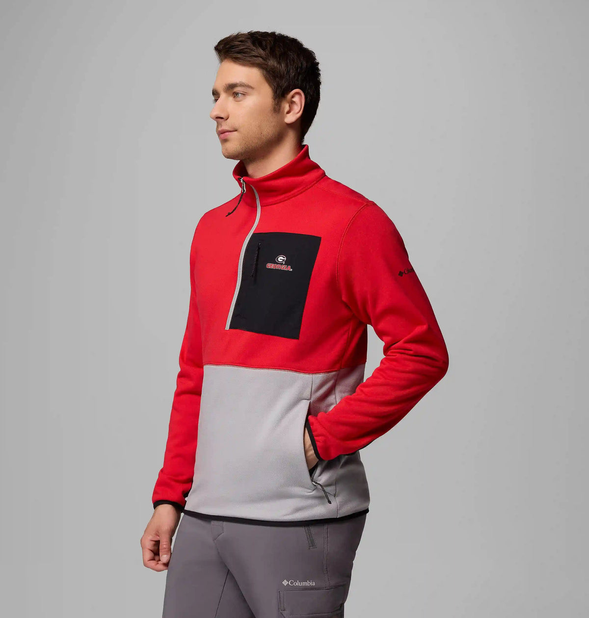 Men's Collegiate Columbia Hike Half Zip Jacket - Georgia