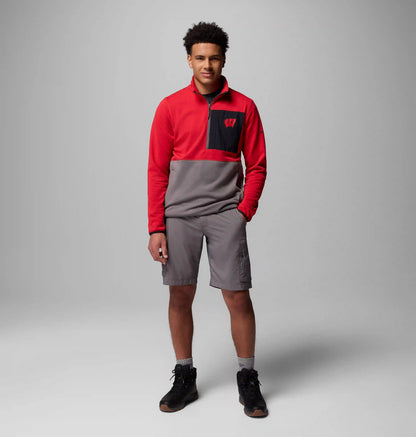 Men's Collegiate Columbia Hike Half Zip Jacket - Wisconsin