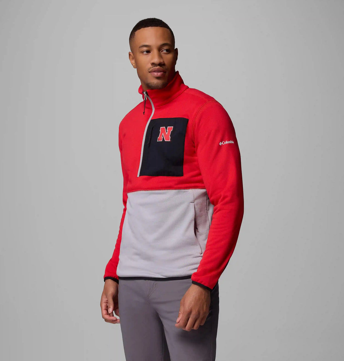 Men's Collegiate Columbia Hike Half Zip Jacket - Nebraska
