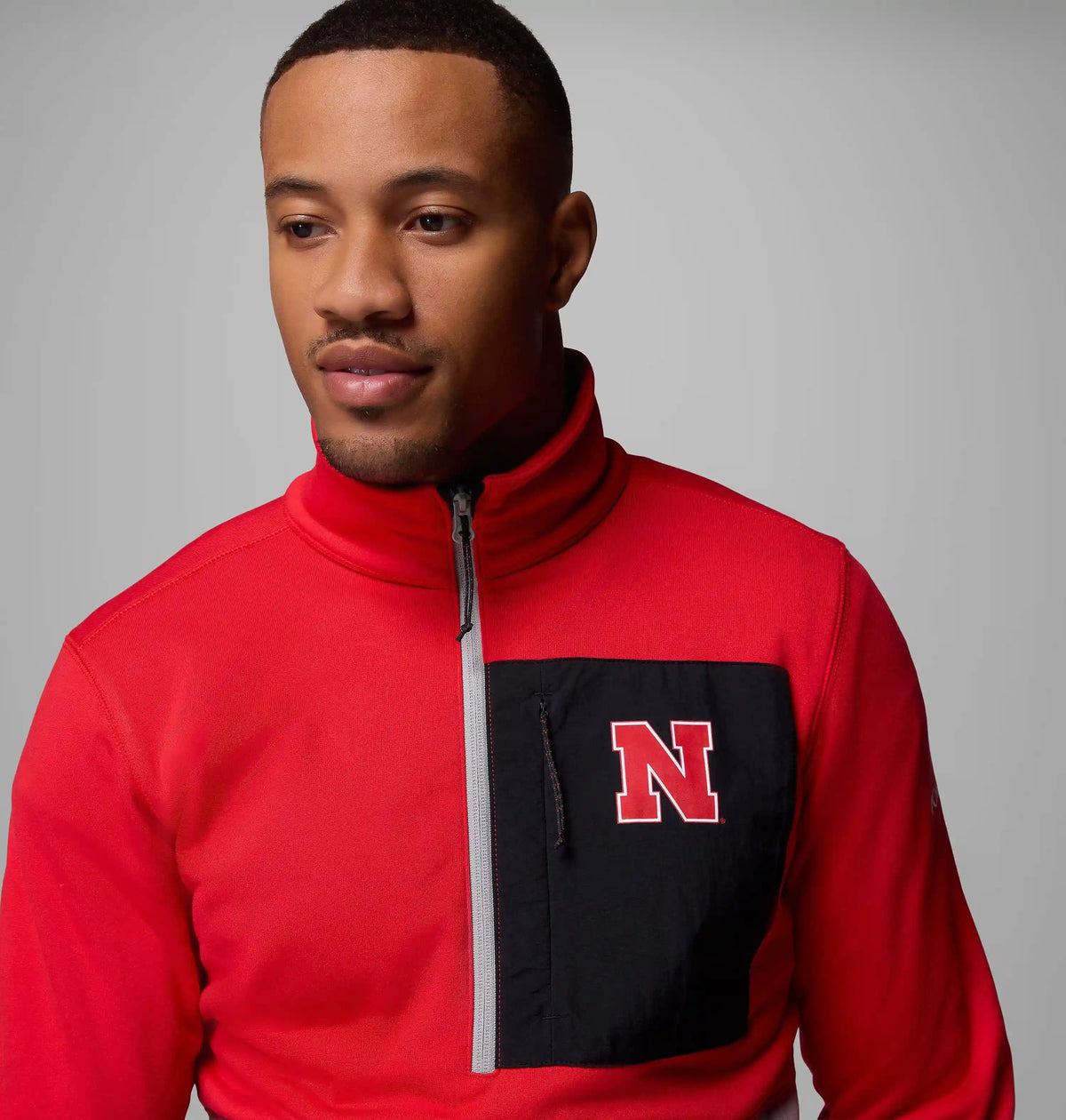 Men's Collegiate Columbia Hike Half Zip Jacket - Nebraska