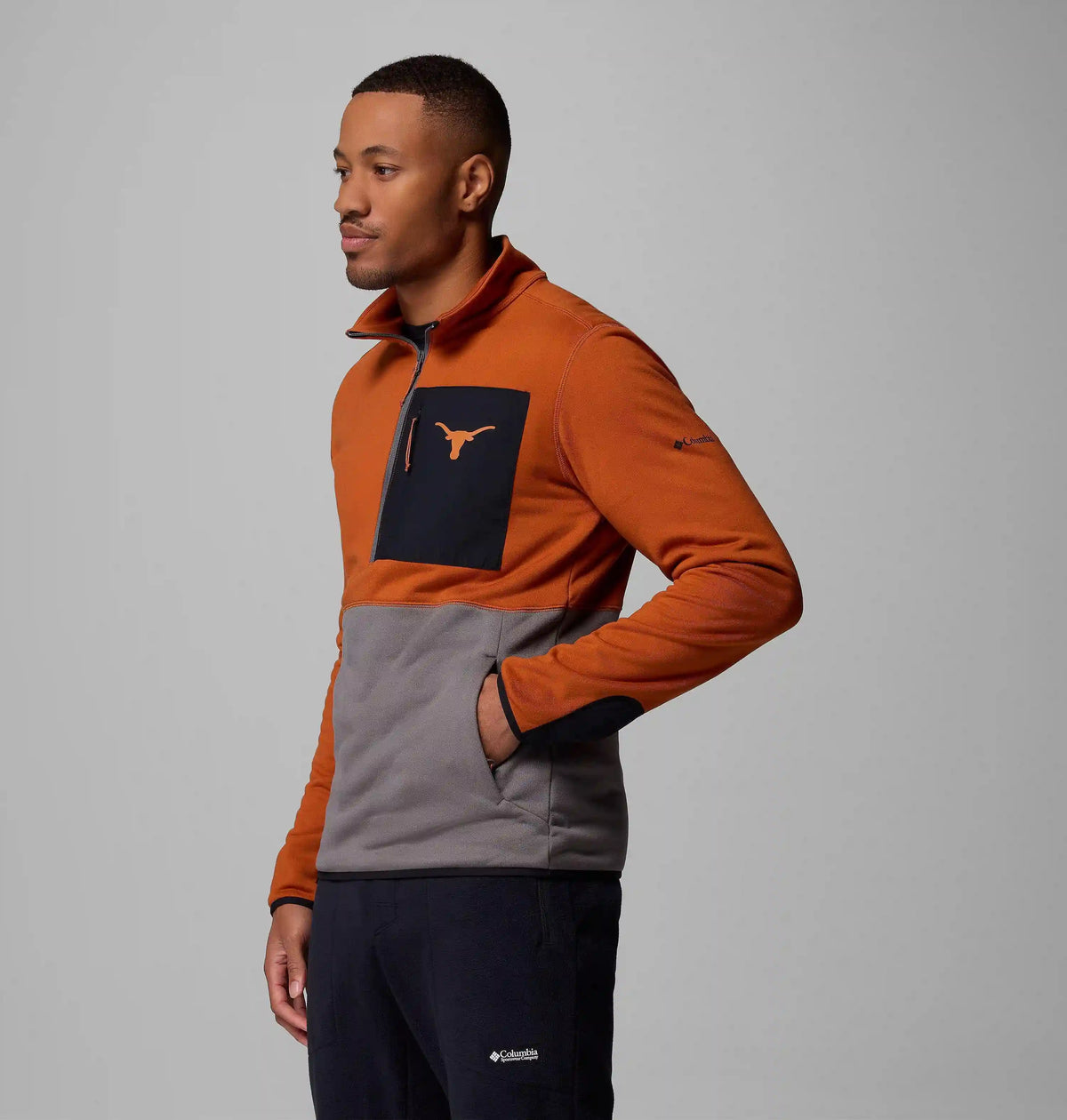 Men's Collegiate Columbia Hike Half Zip Jacket - Texas