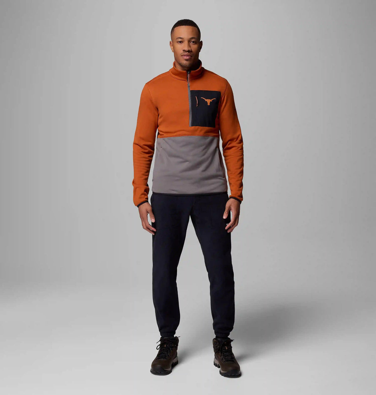 Men's Collegiate Columbia Hike Half Zip Jacket - Texas