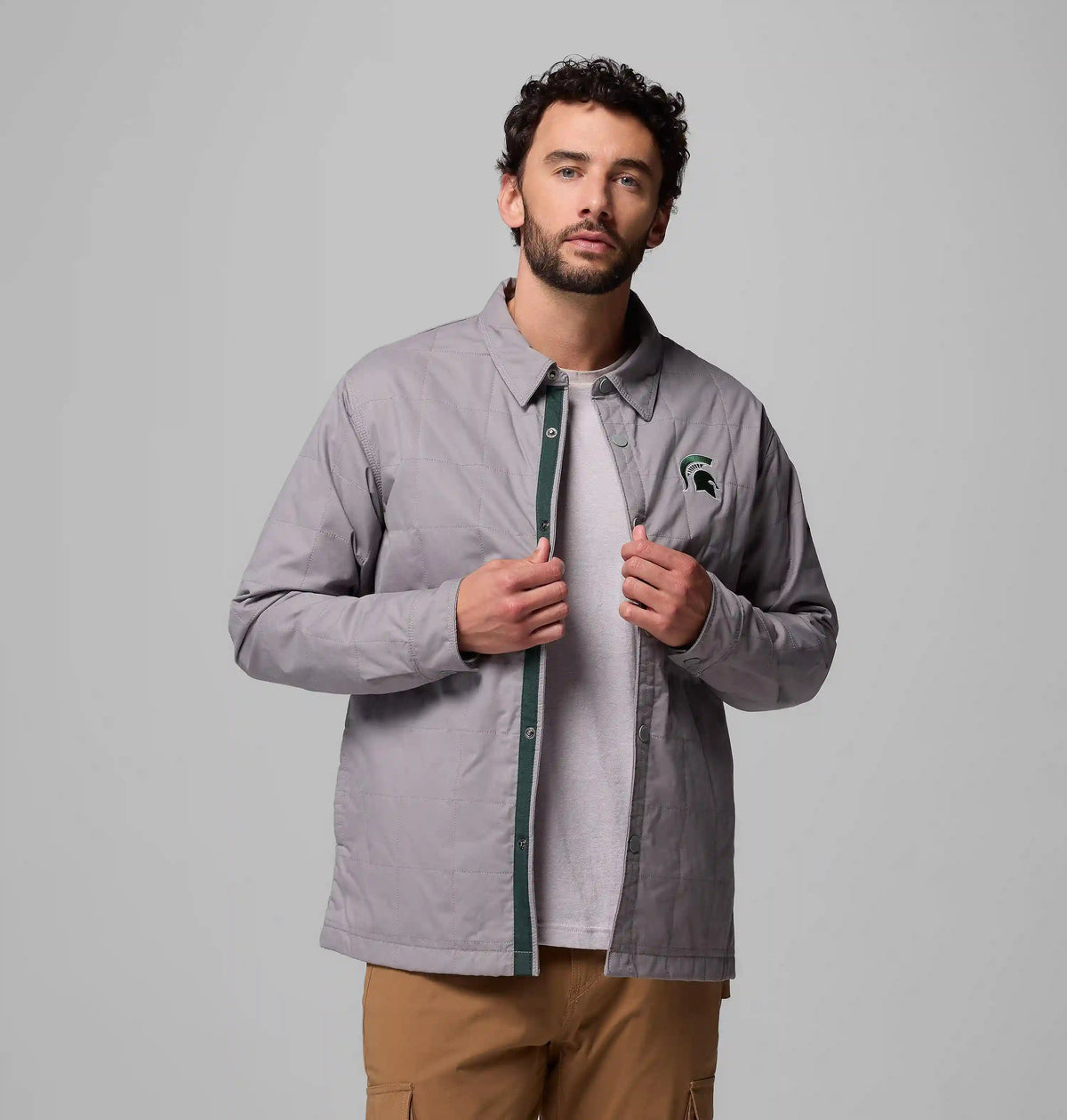 Men's Collegiate Campus Roam Quilted Shirt Jacket - Michigan State