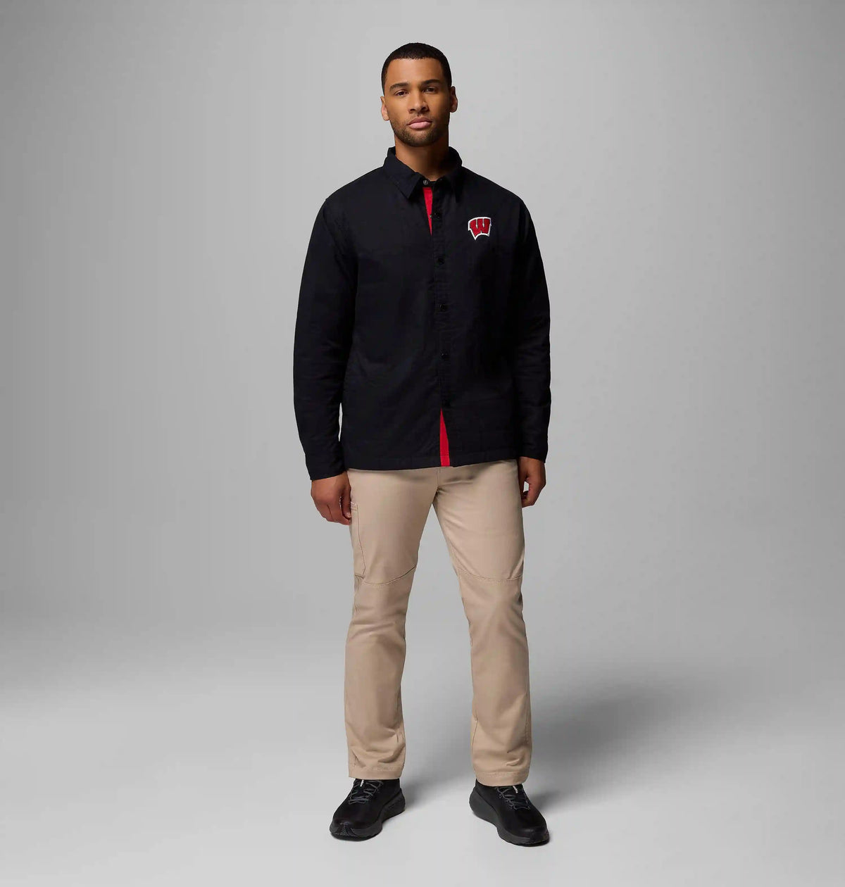 Men's Collegiate Campus Roam Quilted Shirt Jacket - Wisconsin