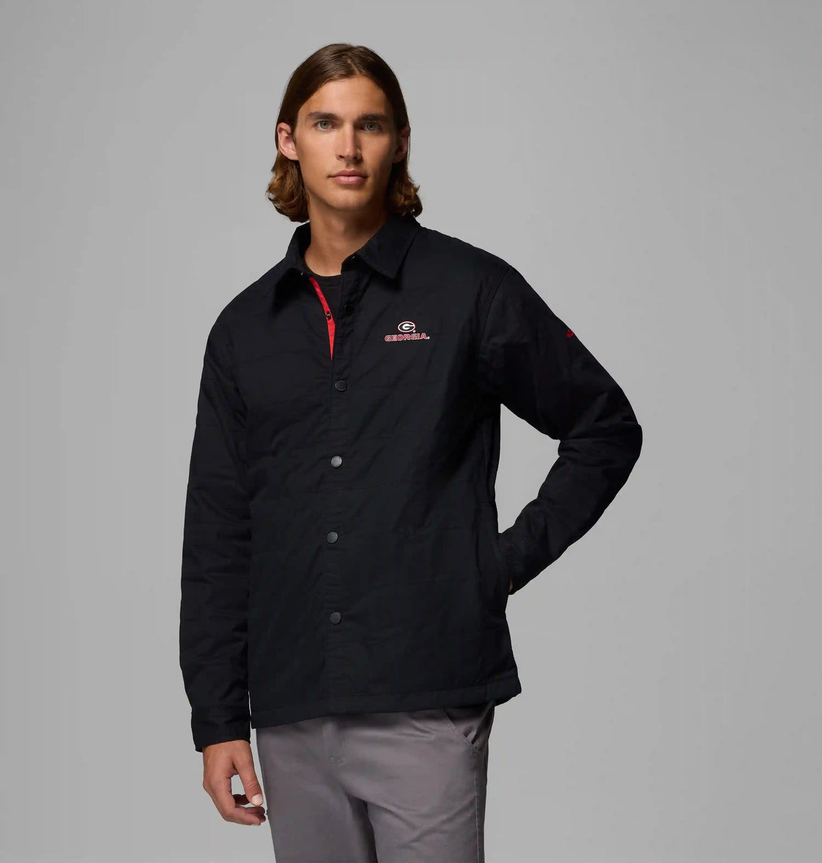 Men's Collegiate Campus Roam Quilted Shirt Jacket - Georgia